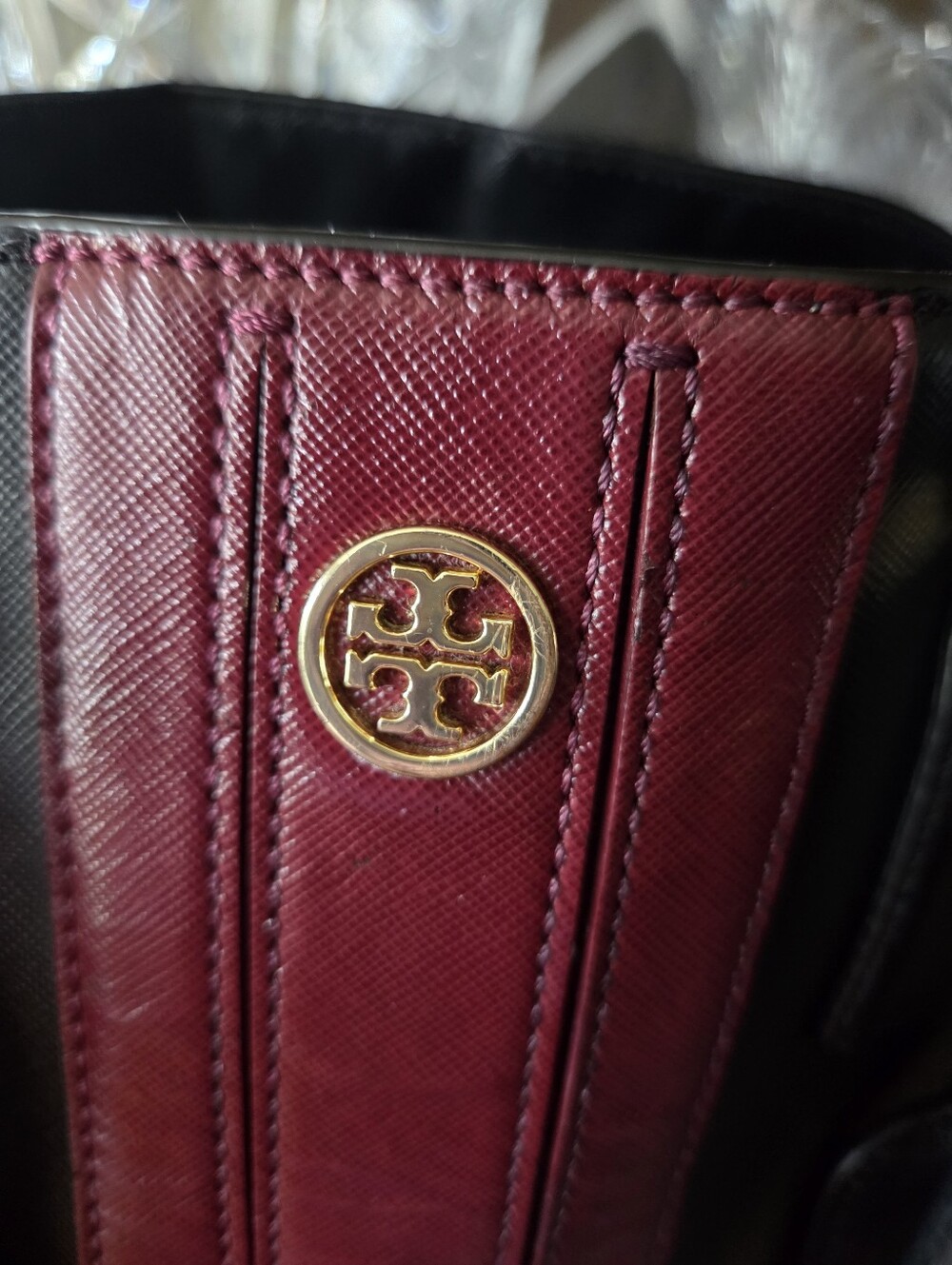 Tory Burch Black & Burgundy Leather Satchel with Matching Wallet - Picture 12 of 13